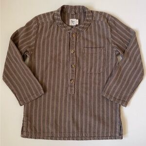 Nico Nico Boys’ Minimalist Vertical Striped Casual Shirt - Size 4Y